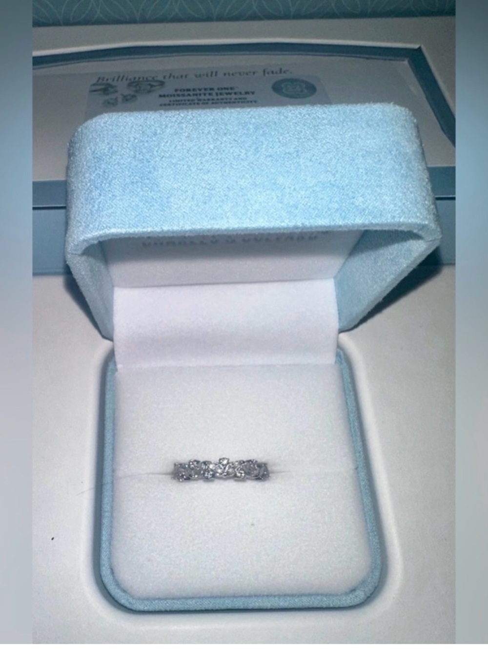 CHARLES & COLVARD 14k White Gold Marquise & Round Moissanite Ring - Picture 9 of 9